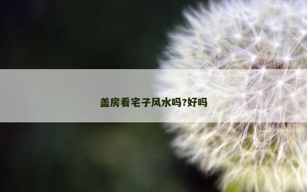 蓋房看宅子風水嗎?好嗎