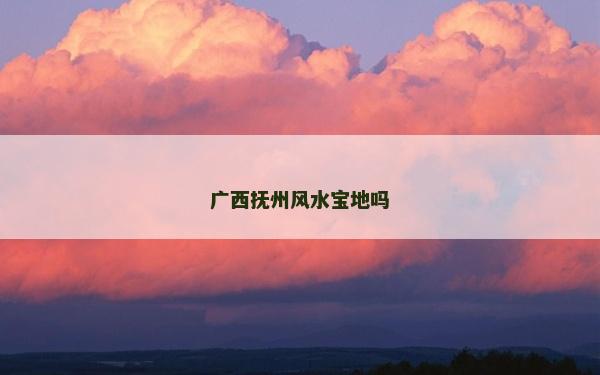 廣西撫州風水寶地嗎
