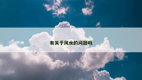 有關(guān)于風(fēng)水的問(wèn)題嗎