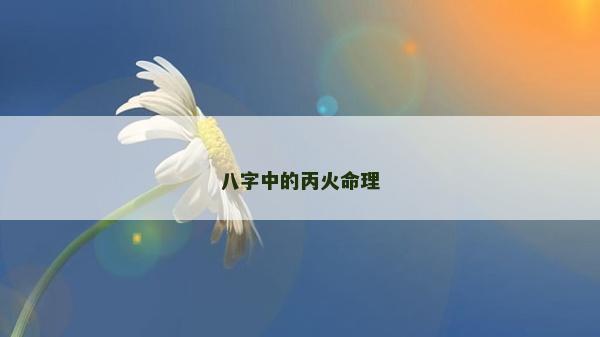 八字中的丙火命理 八字中的丙火命理